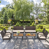 Tangkula 4/8 PCS Patio Rattan Furniture Set, Outdoor Conversation Set - HW66527