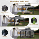 Tangkula 12' x 10' Hardtop Gazebo, Double Roof & Hook – NP10097WL-12CF+NP10097WL-22CF