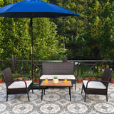 Tangkula 4/8 PCS Patio Rattan Furniture Set, Outdoor Conversation Set - HW66527