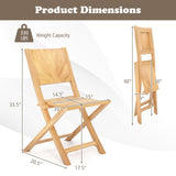 Tangkula 2/4 Pieces Folding Patio Chairs(Sun Back) - 2*JV12297