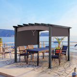 Tangkula 10ft x 10ft Outdoor Retractable Pergola, Patio Metal Pergola with Adjustable Sliding Sun Shade Canopy - NP10096WL-CF