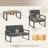 Tangkula 4/8 Piece Patio Aluminum Furniture Set(Gray) - NP11997GR+