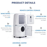 Tangkula 3 in 1 Air Cooler with Fan & Dehumidifier (12000BTU) - ES10115US-WH