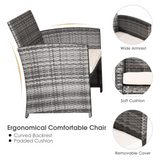 Tangkula 4/8 PCS Wicker Patio Conversation Set, Outdoor Rattan Sofas with Table Set - HW63238WH