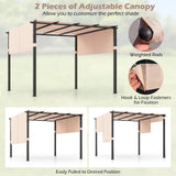 Tangkula 10x10 Ft Pergola, Patio Pergola with 2-Piece Retractable Sun Shade Canopy - NP11780BE+