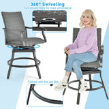 Tangkula 3 Pieces Swivel Bar Set, Aluminum Bar Height Furniture Set - NP10971+