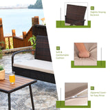 Tangkula 4/8 PCS Patio Rattan Furniture Set, Outdoor Conversation Set - HW66527