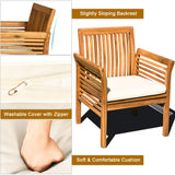 Tangkula 4 or 8 Piece Outdoor Acacia Wood Sofa Set, Padded Patio Conversation Table Chair Set - HW63884