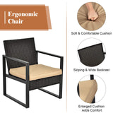 Tangkula 4-Piece Patio Rattan Furniture Set, Outdoor Conversation Set - HW64403