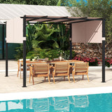 Tangkula 10x10 Ft Pergola, Patio Pergola with 2-Piece Retractable Sun Shade Canopy - NP11780BE+
