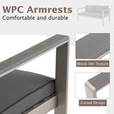 Tangkula 4 Piece Patio Aluminum Sofa Set, Contemporary Sofas & Coffee Table - 2*NP11317GR+NP11318GR+NP11319GR