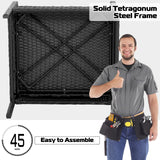 Tangkula 4 Piece Patio Rattan Conversation Set, Black - HW68938