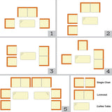 Tangkula 4-Piece Rattan Patio Furniture Set, w/Tempered Glass Coffee Table - HW67772BT