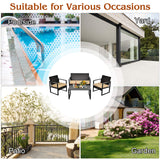 Tangkula 4-Piece Patio Rattan Furniture Set, Outdoor Conversation Set - HW64403