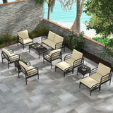 Tangkula 4 Pieces Patio Furniture Set, Outdoor Wicker Conversation Bistro Set - HW71622BN+