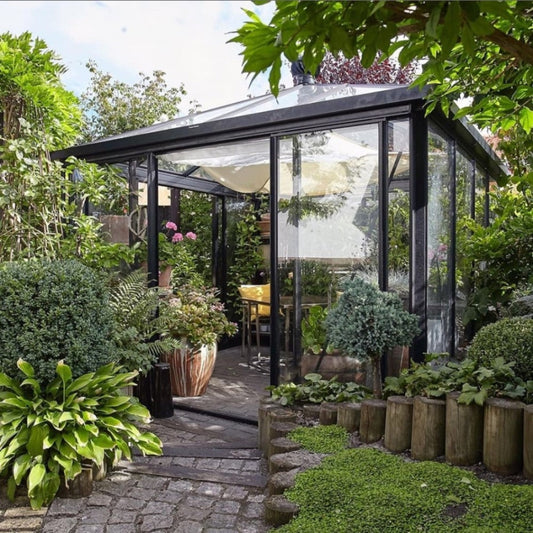 Janssens | Pyramid Glass Greenhouse Kit With 4mm Tempered Glass Glazing - EX-PYRAMID-10