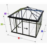 Janssens | Pyramid Glass Greenhouse Kit With 4mm Tempered Glass Glazing - EX-PYRAMID-10