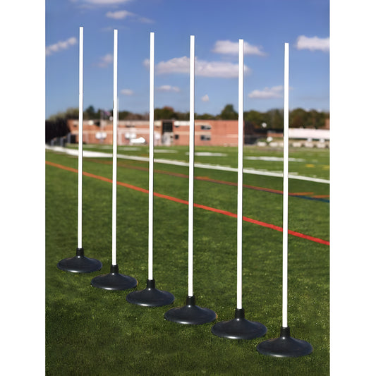 Jaypro Coaching Sticks - Premium with Rubber base (Set of 6) - RBCS-6