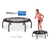 JumpSport 220 Fitness Rebounder Mini Trampoline & Handle Bar Accessory, Black - 250093