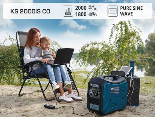 Konner Sohnen KS 2000iS CO 1800W/2000W Generator Gas Inverter with CO Sensor Pure Sine Wave New - KS-2000IS-CO