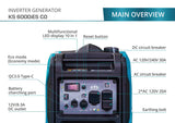 Konner Sohnen KS 6000iES CO 5000W/5500W Generator Gas Inverter with CO Sensor Pure Sine Wave New - KS-6000IES-CO