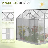 Outsunny 6' L x 6' W Walk-In Polycarbonate Winter Greenhouse - 845-243