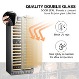 Lanbo Luxury 287 Bottles Dual Door Stainless Steel Wine Coolers LW328DD - LW328DD