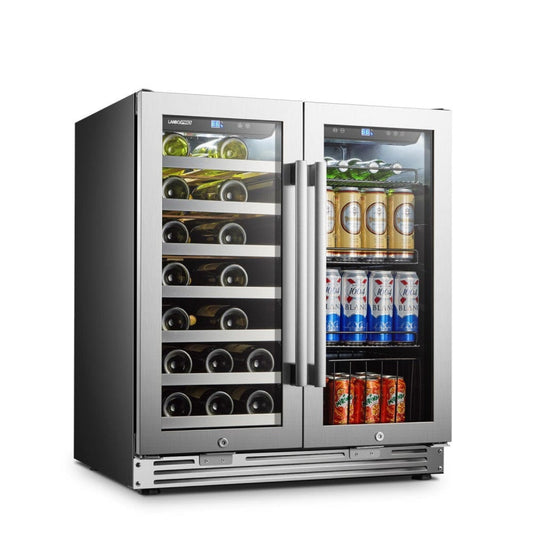 Lanbo Pro 30"  Dual Zone Stainless Steel Wine and Beverage Coolers - LP66B