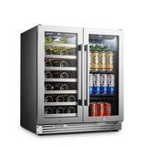 Lanbo Pro 30"  Dual Zone Stainless Steel Wine and Beverage Coolers - LP66B