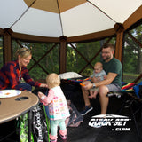 CLAM Quick-Set Pavilion Camper 12.5' x 12.5' Shelter, Brown w/Rain Fly Tarp, Tan - 149354