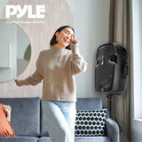 Pyle Active Passive Bluetooth PA Dual Loudspeaker Sound System Kit & Microphones - 84543