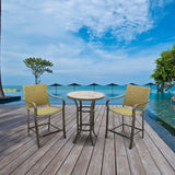 Four Seasons Courtyard Amalfi 3 Piece Balcony Height Outdoor Dining Set, Beige - 396093