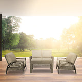 Four Seasons Courtyard Coral Bay 4 Piece Deep Seating Set with Cushioned Chairs - 396121