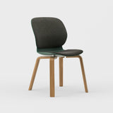 Maari Upholstered Chair with Wood Base -  BP00841