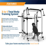 Marcy SM-7362 Pro Smith Machine Home Gym System for Full Body Training, Black - 294879