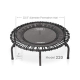 JumpSport 220 Fitness Rebounder Mini Trampoline & Handle Bar Accessory, Black - 250093