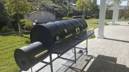 Moss Grills Double Barrel Custom BBQ Grill with Single Smoke Box - 203