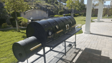 Moss Grills Double Barrel Custom BBQ Grill with Single Smoke Box - 203