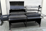 Moss Grills Joeys Ranch Style Barbecue Grill / 55 Gal Barrel Smoker + Open Ranch Grill / Residential or Commercial - 208