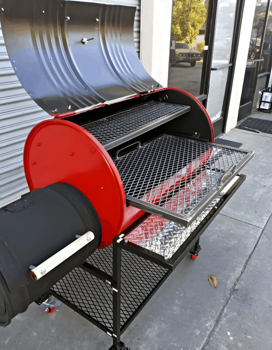 Moss Grills Red Hot Barbecue Smoker with Offset Firebox Grill - 101-1