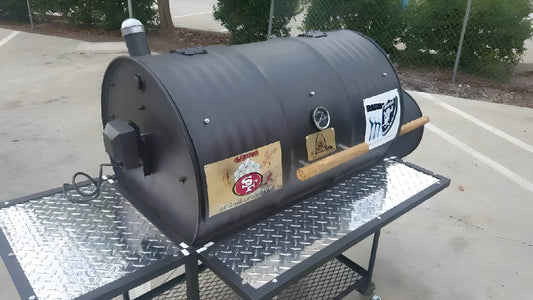 Moss Grills Single Barrel Grill Smoker / Charcoal, Rotisserie - 104