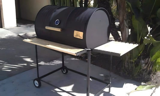 Moss Grills Single BBQ Barrel Custom Grill / Wood Countertops - 103