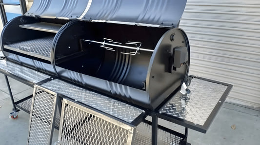 Moss Grills Tailgate Double Barrel Custom BBQ Grill / Charcoal - 205