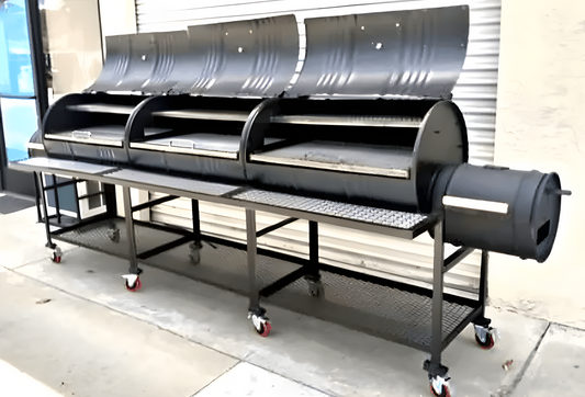 Moss Grills Commercial Triple Barrel Smoker BBQ Grill - 302