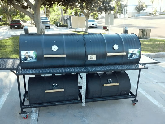 Moss Grills Queen Quad Custom Barrel Grill & Smoker - 401