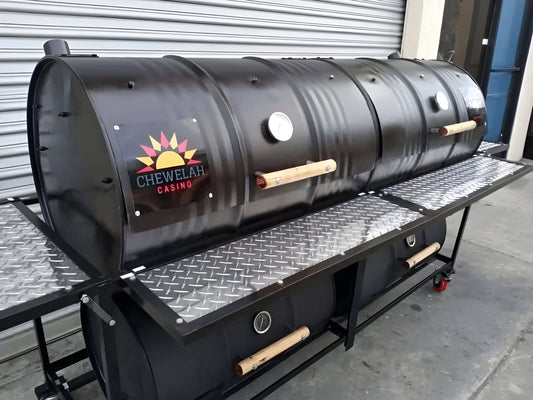 Moss Grills Queen Quad Custom Barrel Grill & Smoker - 401