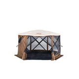 CLAM Quick-Set Pavilion Camper 12.5' x 12.5' Shelter, Brown w/Rain Fly Tarp, Tan - 149354