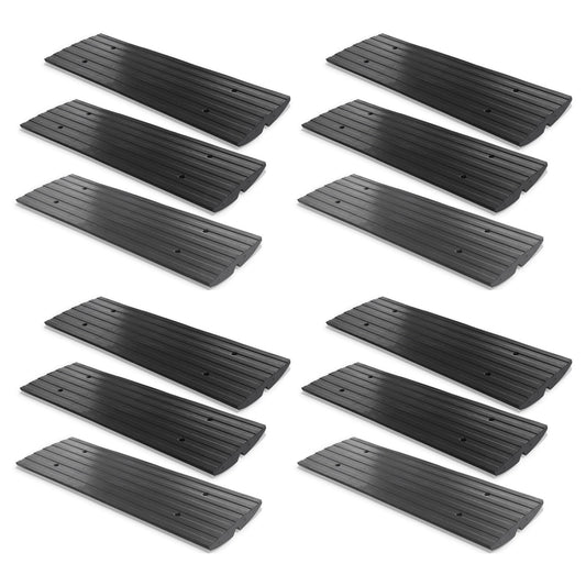 Pyle PCRBDR23 Car/Truck Curbside Driveway Ramp Threshold Bridge Track (6 Pack) - 218445
