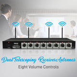 Pyle 2 x PDWM8300 VHF 8 Channel Wireless Desktop Microphones & Receiver (2 Pack) - 215251