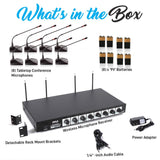 Pyle 2 x PDWM8300 VHF 8 Channel Wireless Desktop Microphones & Receiver (2 Pack) - 215251